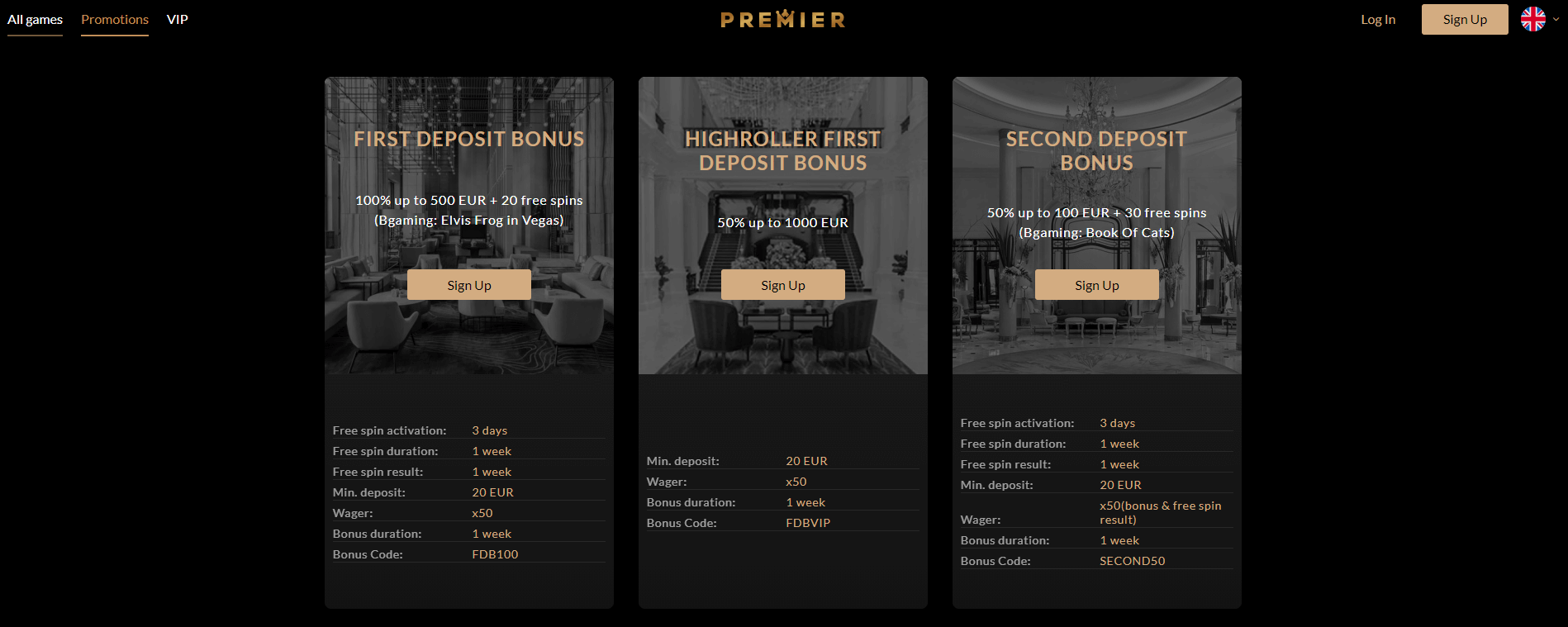 Premier Casino Promoties